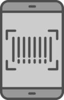 Barcode Scan Line Filled Greyscale Icon Design vector