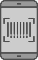 Barcode Scan Line Filled Greyscale Icon Design vector