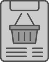 Purchase Order Line Filled Greyscale Icon Design vector