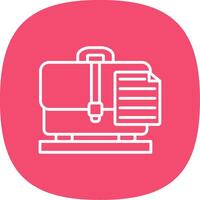 Briefcase Line Curve Icon Design vector