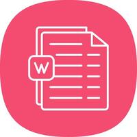 Word Line Curve Icon Design vector