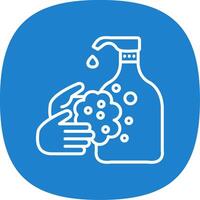 Hand Wash Line Curve Icon Design vector