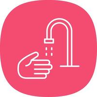 Hand Wash Line Curve Icon Design vector