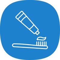 Tooth Brush Line Curve Icon Design vector