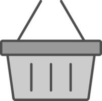 Shopping Basket Line Filled Greyscale Icon Design vector