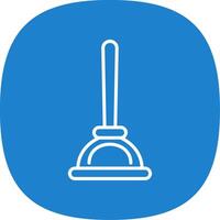 Plunger Line Curve Icon Design vector