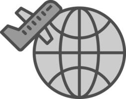 Worldwide Shipping Line Filled Greyscale Icon Design vector