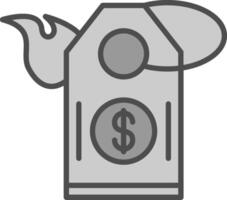 Hot Price Line Filled Greyscale Icon Design vector