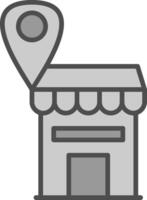 Shop Location Line Filled Greyscale Icon Design vector