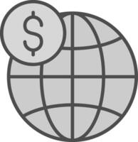 Global Business Line Filled Greyscale Icon Design vector