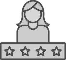 Customer Testimominal Line Filled Greyscale Icon Design vector