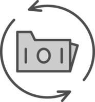 Data Backup Line Filled Greyscale Icon Design vector