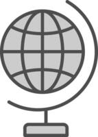 Global World Line Filled Greyscale Icon Design vector