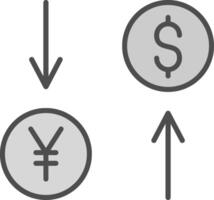 Exchange Rate Line Filled Greyscale Icon Design vector