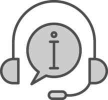 Customer Service Line Filled Greyscale Icon Design vector