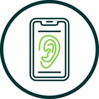 Mobile Phone Line Circle Icon Design vector