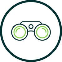 Binoculars Line Circle Icon Design vector