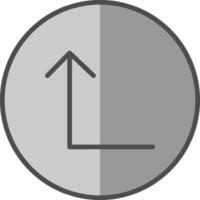 Turn Up Line Filled Greyscale Icon Design vector