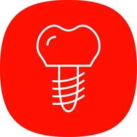 implantes línea curva icono diseño vector