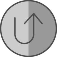 U Turn Line Filled Greyscale Icon Design vector