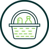 Picnic Basket Line Circle Icon Design vector