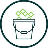 Ice Bucket Line Circle Icon Design vector