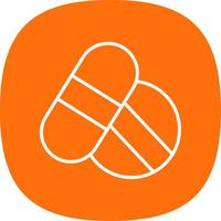 Pain Killer Line Curve Icon Design vector