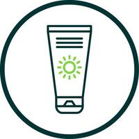 Sun Cream Line Circle Icon Design vector