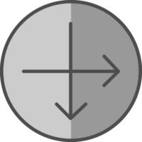 Intersect Line Filled Greyscale Icon Design vector