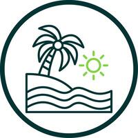 Beach Line Circle Icon Design vector