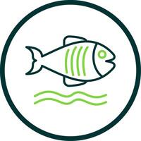 Flounder Line Circle Icon Design vector