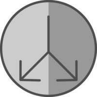 Split Line Filled Greyscale Icon Design vector