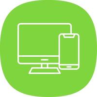 Responsive Devices Line Curve Icon Design vector