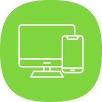 Responsive Devices Line Curve Icon Design vector