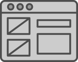 Wireframe Line Filled Greyscale Icon Design vector