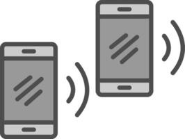 móvil sincronizar línea lleno escala de grises icono diseño vector