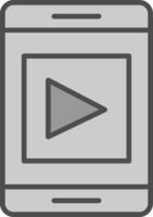 Mobile App Line Filled Greyscale Icon Design vector