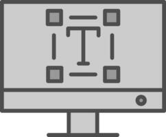 Typography Line Filled Greyscale Icon Design vector
