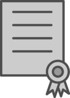 Certficate Line Filled Greyscale Icon Design vector