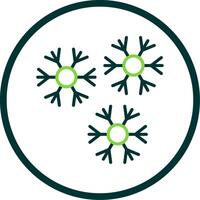 copos de nieve línea circulo icono diseño vector