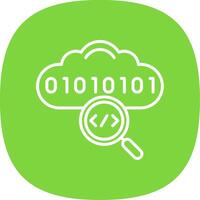 Cloud Coding Line Curve Icon Design vector