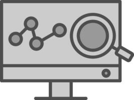Data Analysis Line Filled Greyscale Icon Design vector