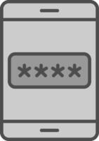 Password Line Filled Greyscale Icon Design vector