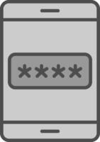 Password Line Filled Greyscale Icon Design vector