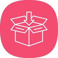 Open Box Line Curve Icon Design vector