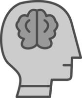 Brainstorming Line Filled Greyscale Icon Design vector