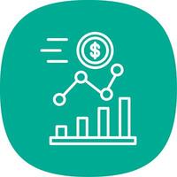 Investment Line Curve Icon Design vector