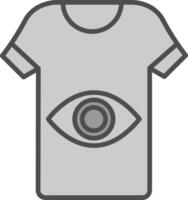 t camisa línea lleno escala de grises icono diseño vector