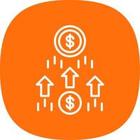 Money Growth Line Curve Icon Design vector