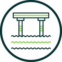 Bridge Line Circle Icon Design vector